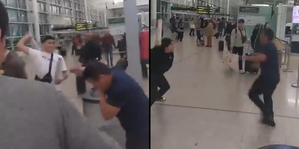 WATCH: Baggage Wrapping Business Turns Violent at Barcelona Airport, Leading to Multiple Arrests