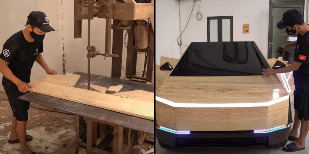 Carpenter builds fully functional ‘Tesla Cybertruck’ out of wood: The result will amaze you