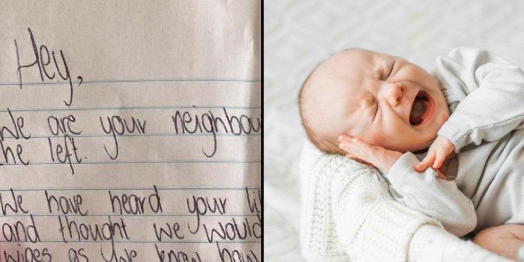 Neighbors Heard Amy’s Baby Crying Several Times: Left Her a Handwritten Note She Immediately Shared Online