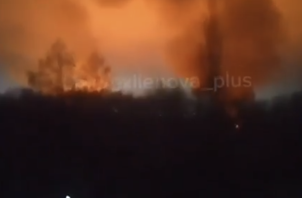 Ukrainian Forces Strike Huge Russian Ammo Depot with At Least 8 Explosions