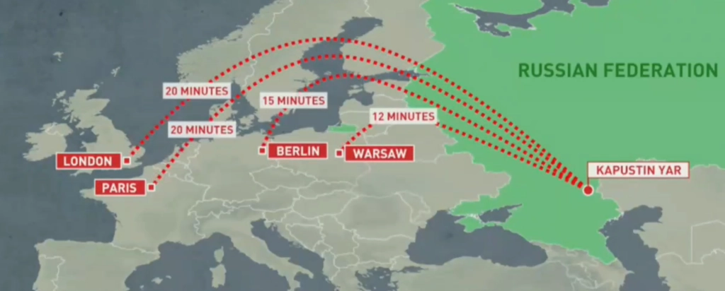 Russian TV Claims New Missile Could Strike London in 20 Minutes