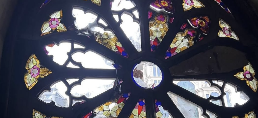 Russian Missile Strike Damages Historic Church in Kyiv
