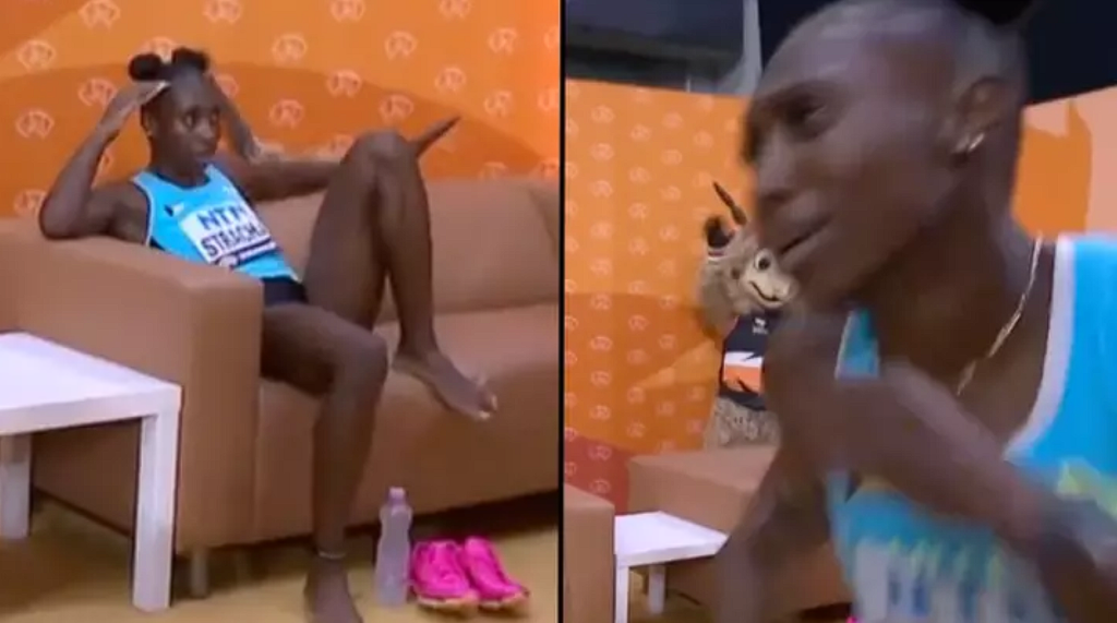 Athlete gets the shock of her life while anxiously waiting to see her results