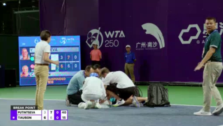 Danish tennis player Clara Tauson collapses during WTA match in Guangzhou