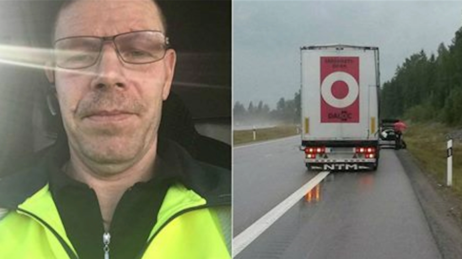Truck driver stops in the middle of the road to block traffic – Now hailed as a hero by a family