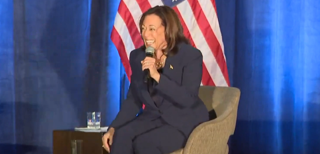 Kamala Harris draws attention for uncontrollable laughter during DNC women’s caucus event