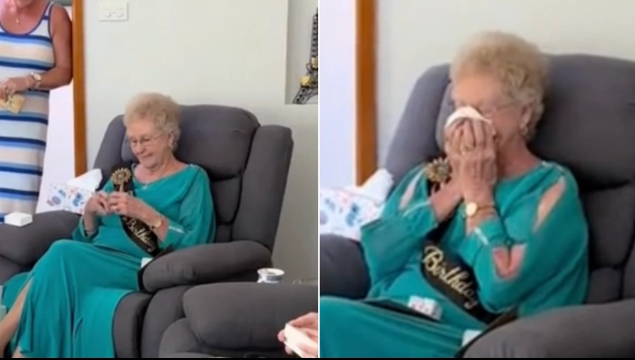 Family pranks grandma on her 80th birthday: Her reaction says it all