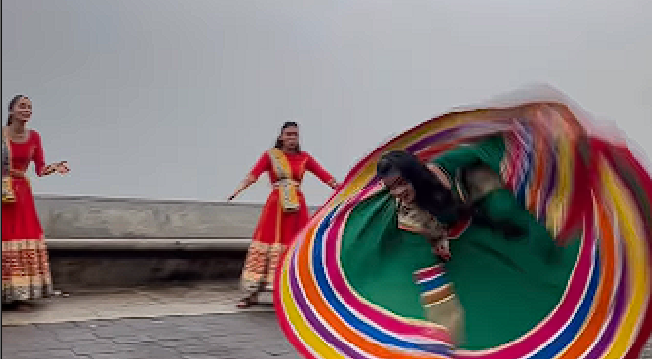 Viral dance clip: Woman’s barrel jumps during garba performance captivate millions