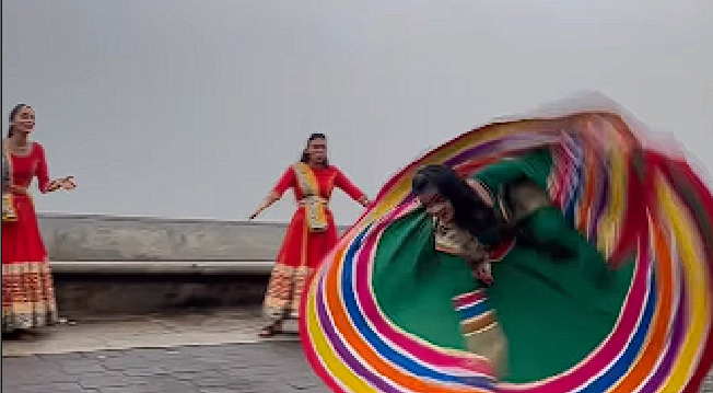 Viral dance clip: Woman’s barrel jumps during garba performance captivate millions