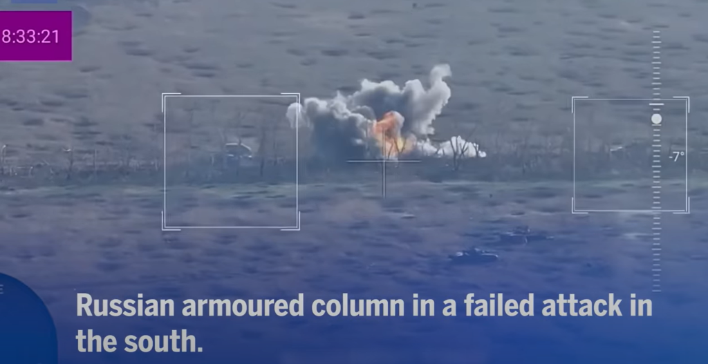 Watch: Ukrainian tank single-handedly destroys Russian armored column