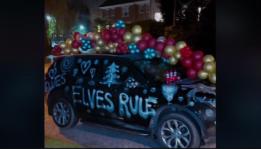 Family Visited by Mischievous Elf: Car Gets Decorated