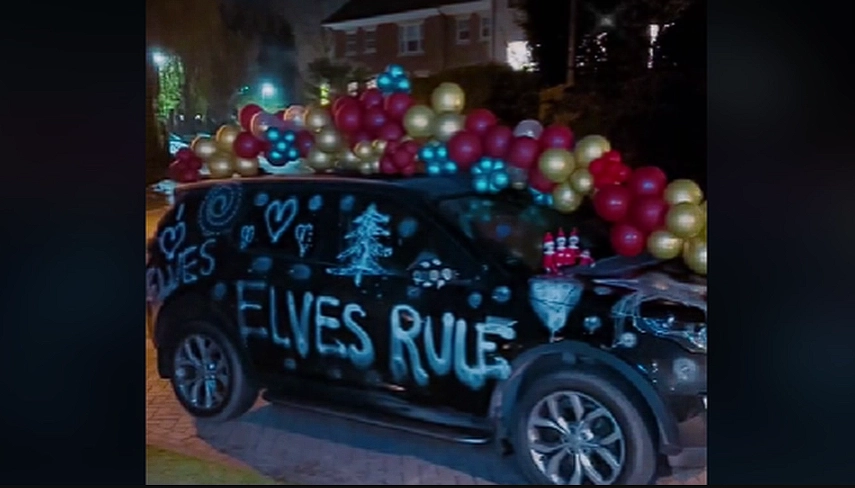 Family Visited by Mischievous Elf: Car Gets Decorated