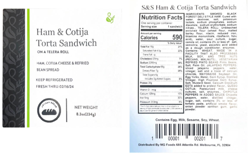 Urgent Recall Notice: MG Foods Recalls Ham & Cotija Torta Sandwich Due to Listeria Risk in Florida