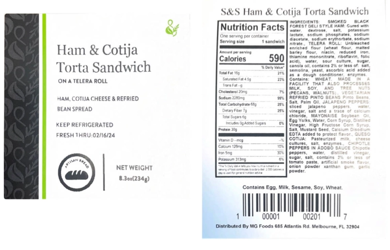 Urgent Recall Notice: MG Foods Recalls Ham & Cotija Torta Sandwich Due to Listeria Risk in Florida