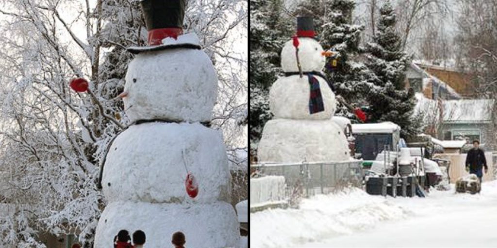 Giant Snowman Named ‘Snowzilla’ Pops Up In Anchorage